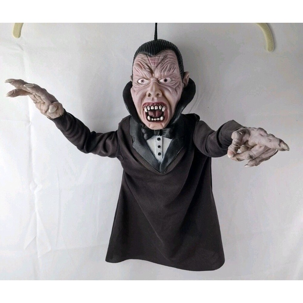 Vintage 90s Latex Dracula Vampire Poseable Fingers Halloween Hanging Decor 16”